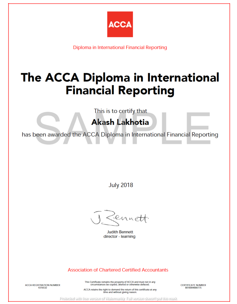 Diploma In IFRS ACCA Course In IFRS DCA Technologies